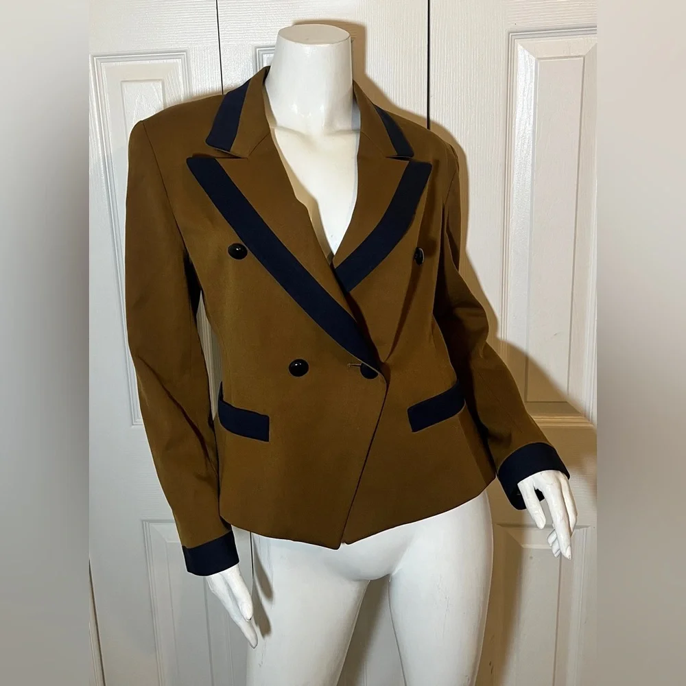 Dior Golden Brown and Blue Double-Breasted Blazer